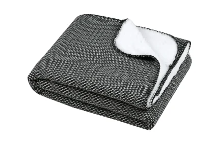 Pătură Dookie 130X160 cm, culoare Negru/Alb, 100% poliester - imagine 3