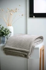 Pătură Clayton 130X160 cm, culoare Natural, 100% poliester - imagine 4