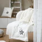Pătură Doureve 130X160 cm, culoare Crem, 100% poliester