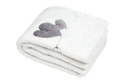 Pătură Doureve 130X160 cm, culoare Crem/Greige, 100% poliester - imagine 2
