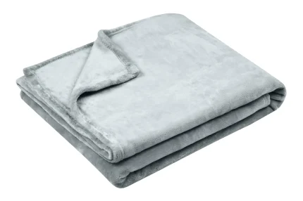 Pătură Doudou 180X220 cm, culoare Gri perlă, 100% poliester - imagine 2
