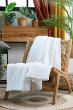 Pătură Coline 180X220 cm, culoare Crem, 100% bumbac
