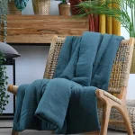 Pătură Coline 180X220 cm, culoare Verde petrol, 100% bumbac