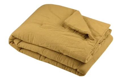 Pătură Coline 180X220 cm, culoare Muștar, 100% bumbac - imagine 2