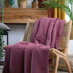 Pătură Coline 180X220 cm, culoare Visiniu, 100% bumbac