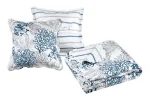 Cuvertură matlasată Quiberon 260X240 cm, 2 fețe de pernă 65X65 cm, culoare Gri/Albastru, 100% poliester - imagine 2