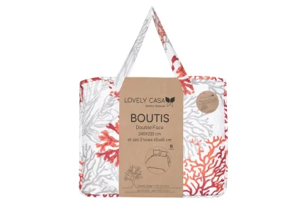 Cuvertură matlasată Quiberon 260X240 cm, 2 fețe de pernă 65X65 cm, culoare Coral, 100% poliester - imagine 3