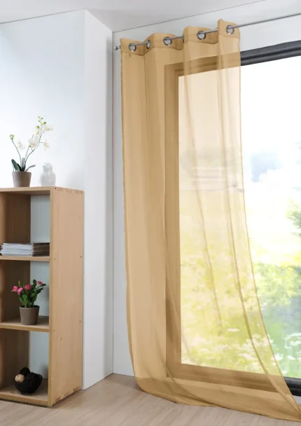 Perdea Voal Monna 135X260 cm, culoare muștar, 100% poliester