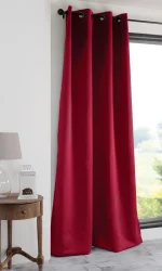 Draperie Notte 135X250 cm, culoare roșu, 100% poliester - imagine 2