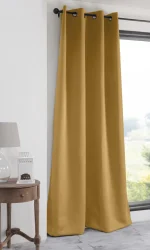 Draperie Notte 135X250 cm, culoare muștar, 100% poliester - imagine 2