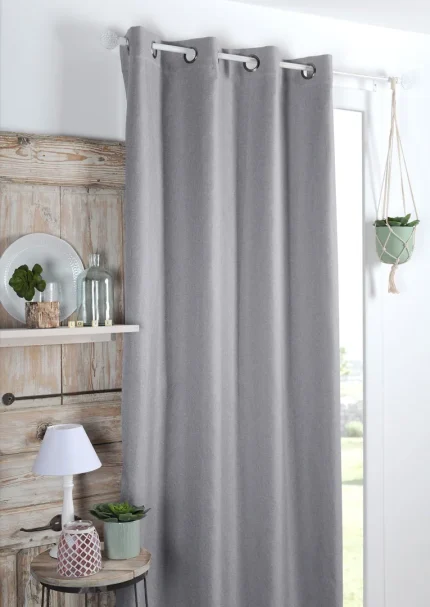 Draperie Copenhague Gri 140X260 cm, culoare perlă, 100% poliester - imagine 2