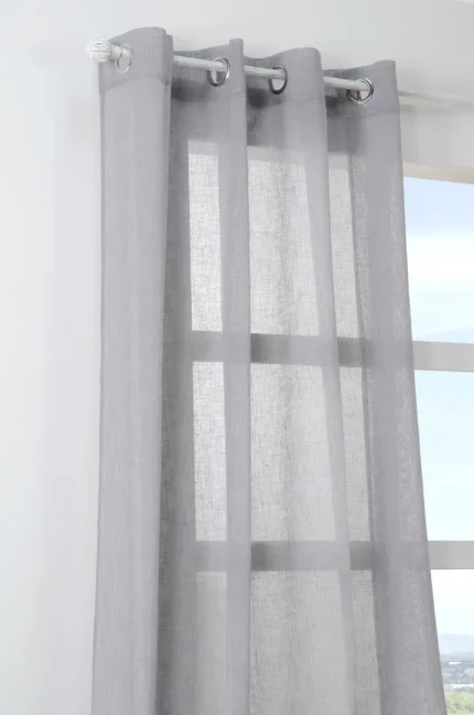 Perdea Paloma 140X260 cm, culoare gri, 100% poliester - imagine 2