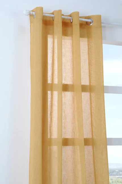 Perdea Paloma 140X260 cm, culoare muștar, 100% poliester - imagine 2