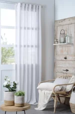 Perdea Madrid 140X260 cm, culoare alb, 100% poliester - imagine 2