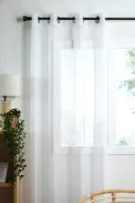 Perdea Linwood 140X260 cm, culoare alb, 100% poliester - imagine 2