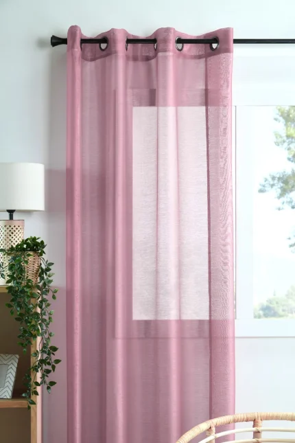 Perdea Linwood 140X260 cm, culoare roz, 100% poliester - imagine 2