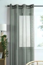 Perdea Linwood 140X260 cm, culoare gri verde, 100% poliester