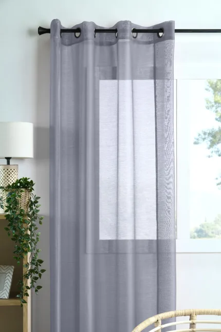 Perdea Linwood 140X260 cm, culoare gri perlă, 100% poliester
