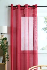Perdea Linwood 140X260 cm, culoare roșu, 100% poliester - imagine 2