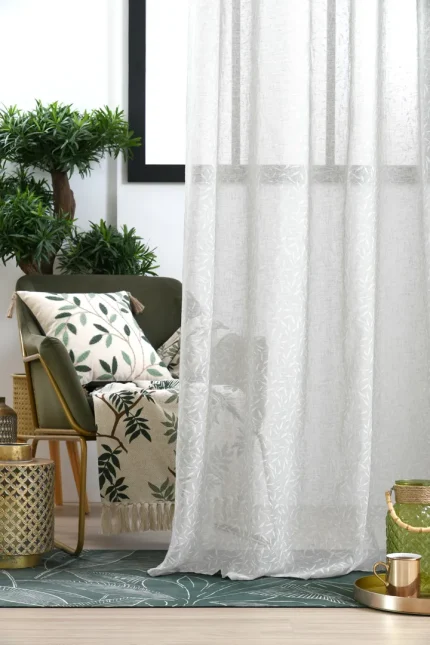 Perdea Heidi 140X260 cm, culoare alb, 100% poliester - imagine 2