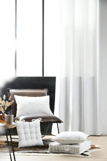 Draperie Dandy 140X260 cm, culoare crem, 100% poliester - imagine 5