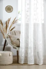 Perdea Nova 140X260 cm, culoare alb, 100% poliester - imagine 2