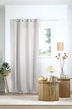 Draperie Milton 135X240 cm, culoare crem, 100% poliester - imagine 2