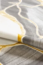 Covor living AURA LUX 53473A Auriu / Alb - imagine 8