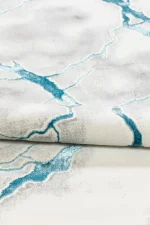Covor living AURA LUX 53471A Albastru / Alb - imagine 9