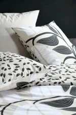Lenjerie Joyna pat dublu King Size, 3 piese, cearsaf pilota 260X240 cm, 2 fete de perna 63×63 cm, culoare natural, 100% bumbac OEKO TEX - imagine 3